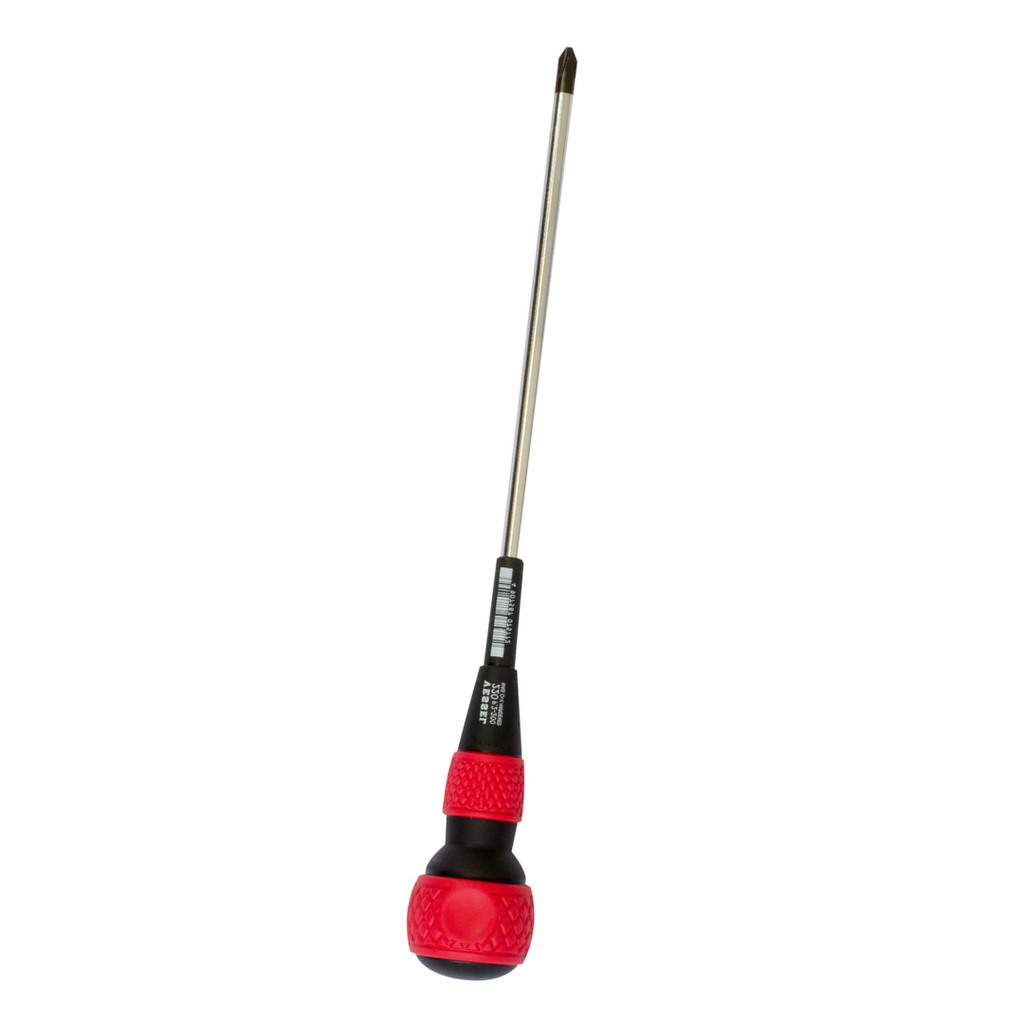 Vessel 220P2200 Ball Grip Screwdriver – Phillips #2 x 200mm JIS Precision Driver, Long Reach Ergonomic Ball Handle, Magnetized Tip Professional Hand Tool