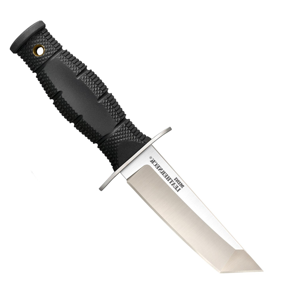 Cold Steel Mini Leatherneck Tanto Point Compact Lightweight 3.5" 8CR13MOV Steel Fixed Blade Outdoor Hunting Utility Knife, 3.25" Textured Ergonomic Kray-EX Handle, Secure-EX Sheath