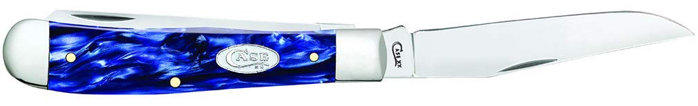Case WR XX Pocket Knife Trapper Sparxx Blue Pearl Kirinite Item #23431 - (10254 SS) - Length Closed: 4 1/8 Inches