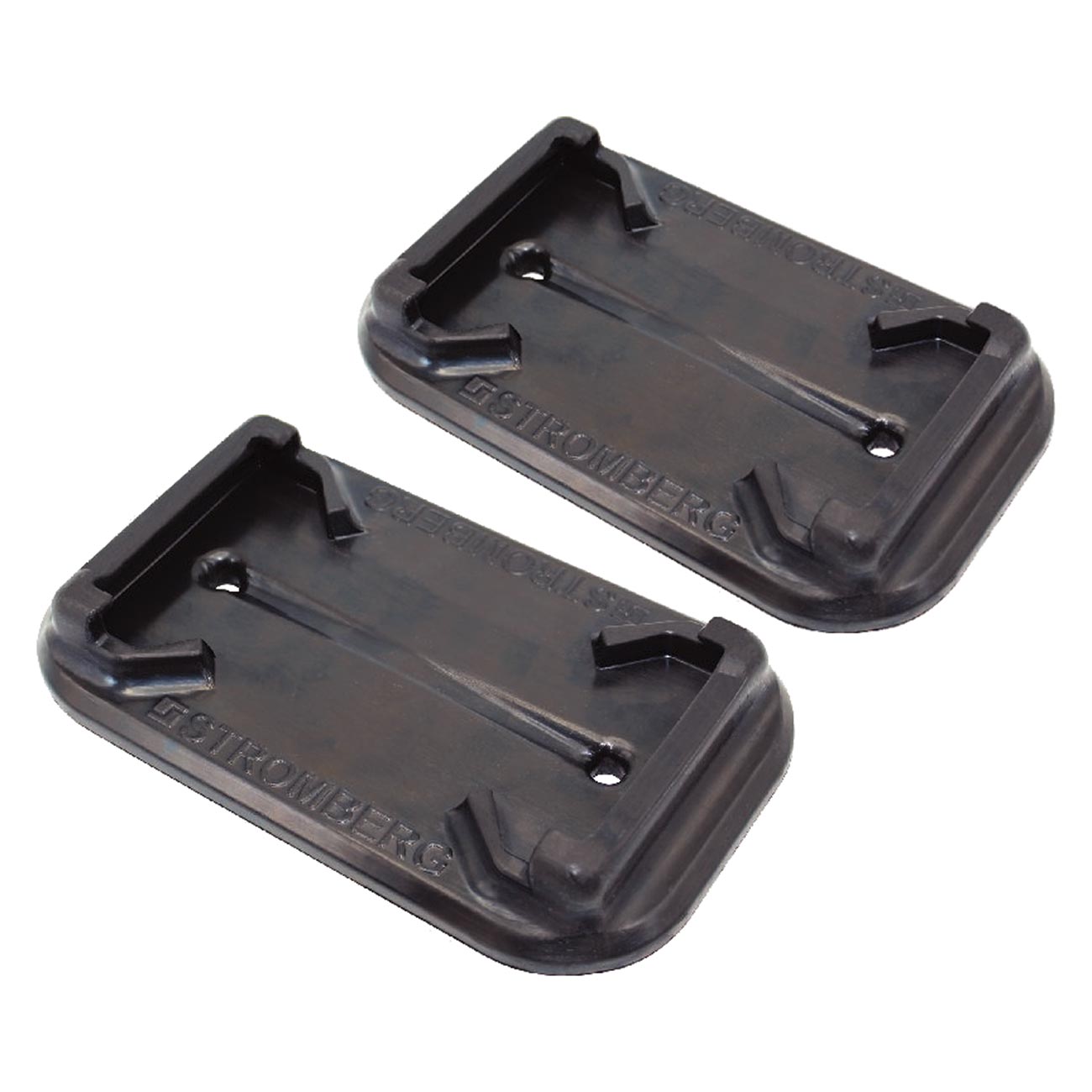 Stromberg Carlson 2-Pack Scissor Jack Shoe - Jack Pads That Stay Attached - Moulded EPDM Rubber Pads w/Drain Holes - Scissor Jack Pads for RV and Campers - Made in The USA