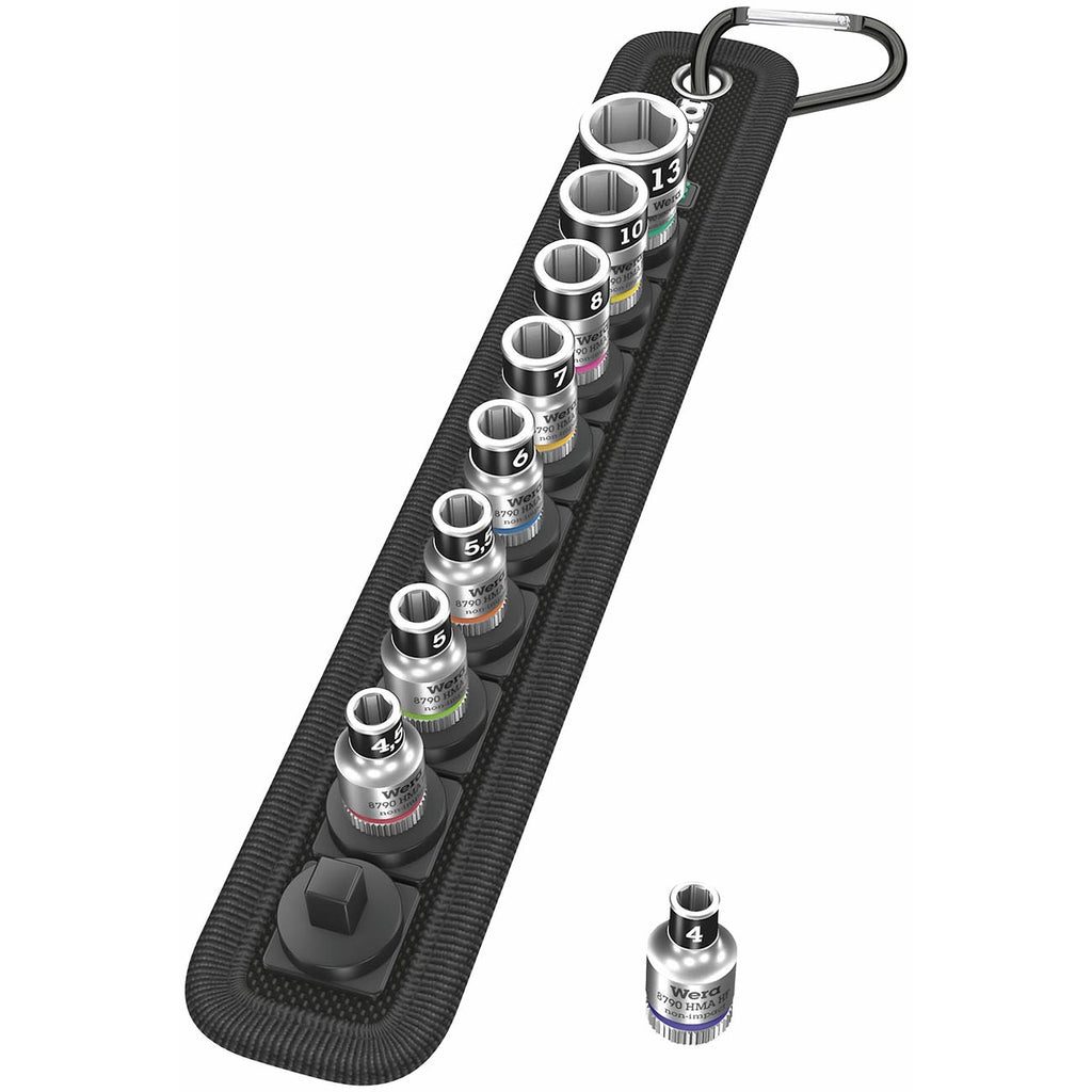 Wera Belt 1 Zyklop 1/4" Socket Belt Set with Holding Function Metric 05003880001