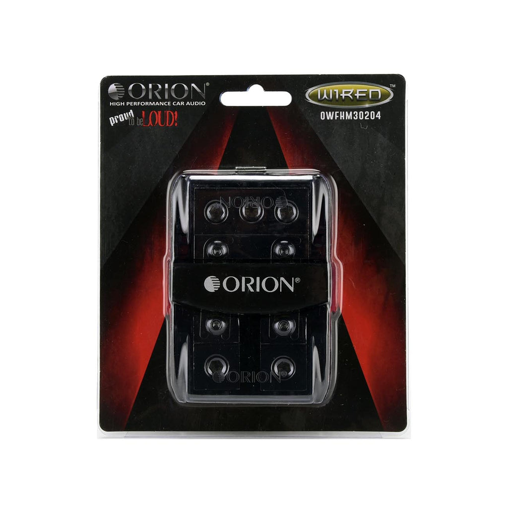 Orion XTR OWFHM30204 Power Distribution Block, Three 0/2 Gauge Input for Two 2/4 Gauge Output, Dual Mini ANL Fuse Holder for Car Audio Amplifier | Auto Parts, Automotive, Marine (100A Fuses Included)