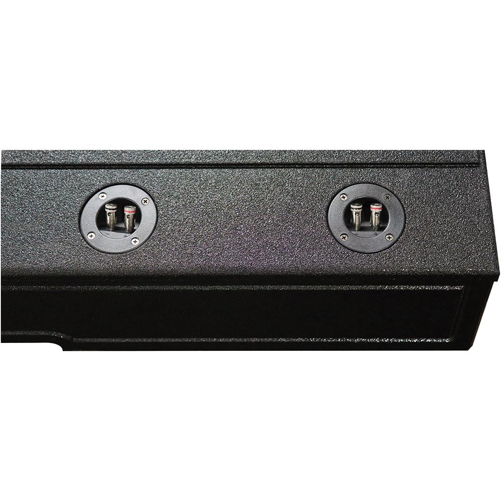 Q Power Dual Port 8 Inch Subwoofer Box Enclosure Design with Underseat Down Fire Feature for GMC and Chevy Crew Cab 2007 to Current, Black