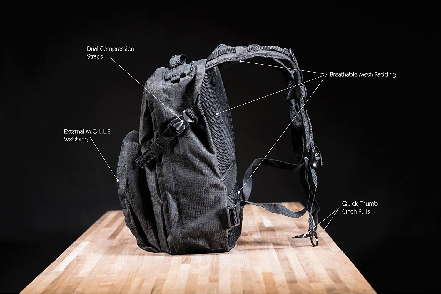 Smith & Wesson M&P Duty Series Small Backpack with Weather Resistance, Ballistic Fabric Construction and MOLLE for Hunting, Range, Travel and Sport, Black