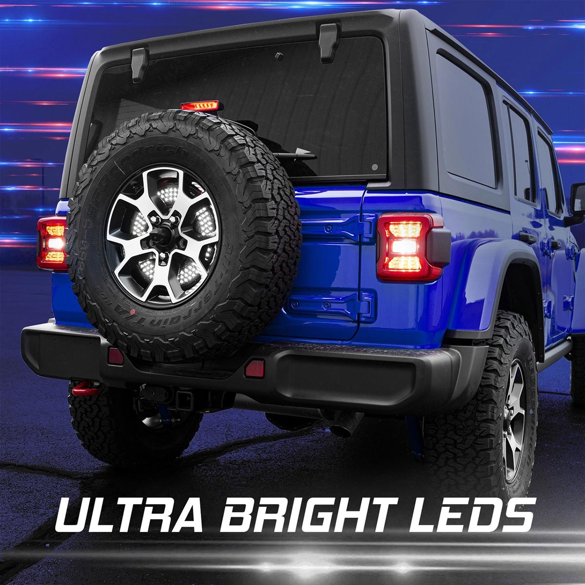 XK GLOW XK041019 Jeep 5th Wheel Light w/Brake, Running, Reverse and Turn Signal Lights