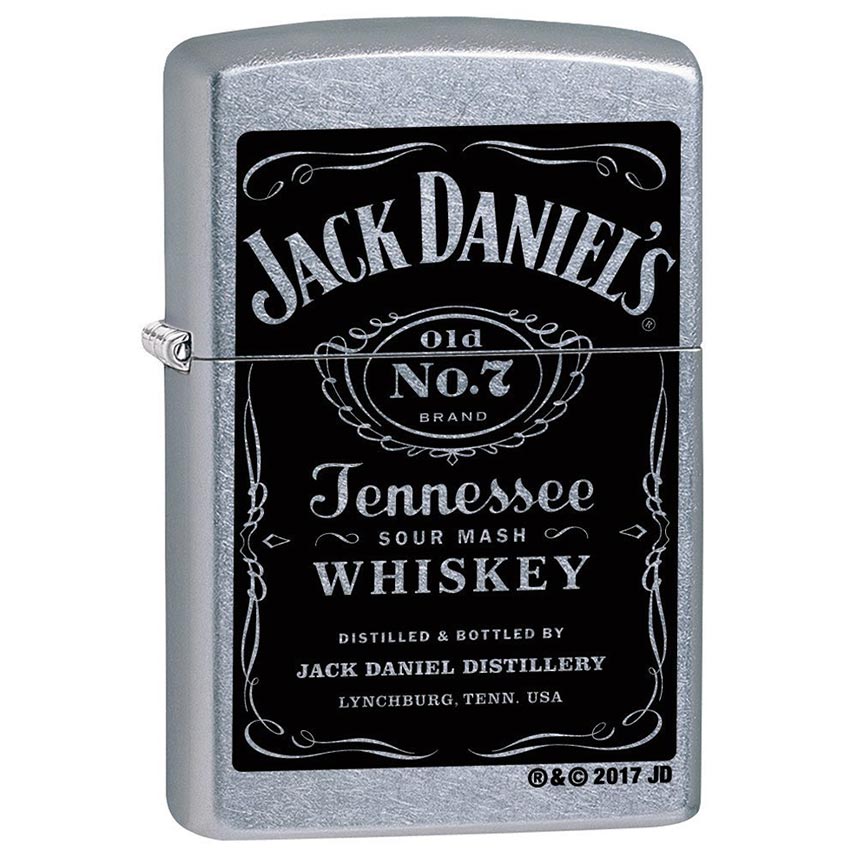 Zippo Jack Daniel's Tennessee Whiskey Label Street Chrome Pocket Lighter