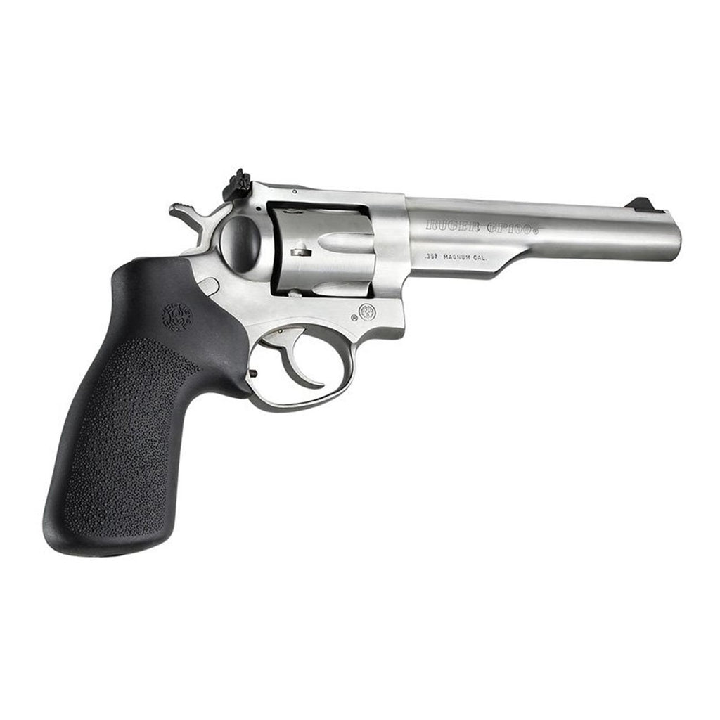 Hogue OverMolded Rubber Monogrip for Ruger GP100 & Super Redhawk Revolvers, No Finger Grooves, Black - 80010