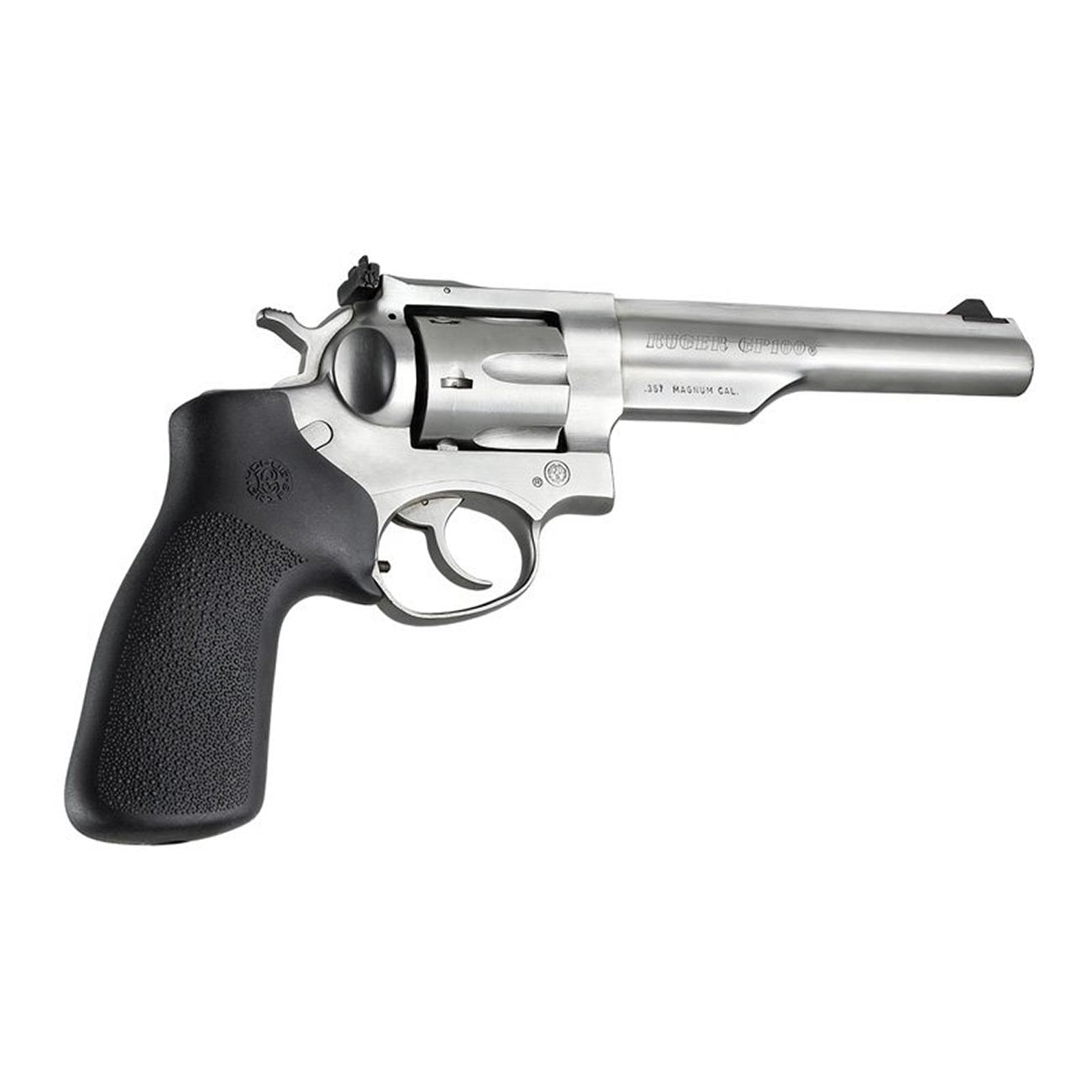Hogue OverMolded Rubber Monogrip for Ruger GP100 & Super Redhawk Revolvers, No Finger Grooves, Black - 80010