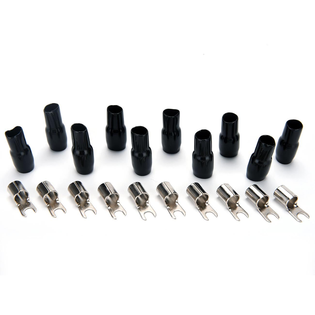Orion Barrier Spade Fork Terminal B4B (10pcs) 4 Gauge AWG Connector Plugs - for Car Audio Terminal | Battery Cable Lug, Auto Parts, Automotive, Marine, Motorcycle, Trucks, RV - Gold Black