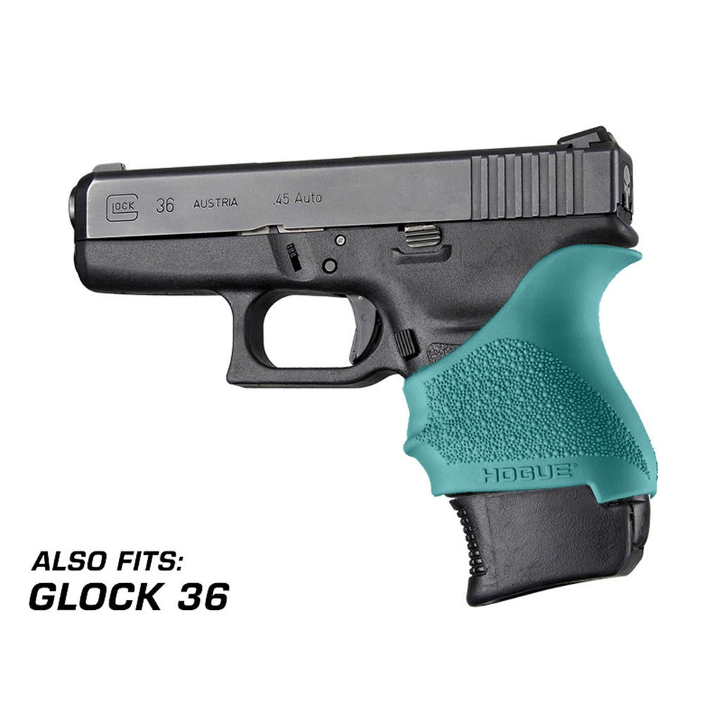 Hogue HandAll Beavertail Rubber Grip Sleeve for GLOCK 42 43, Aqua - 18204