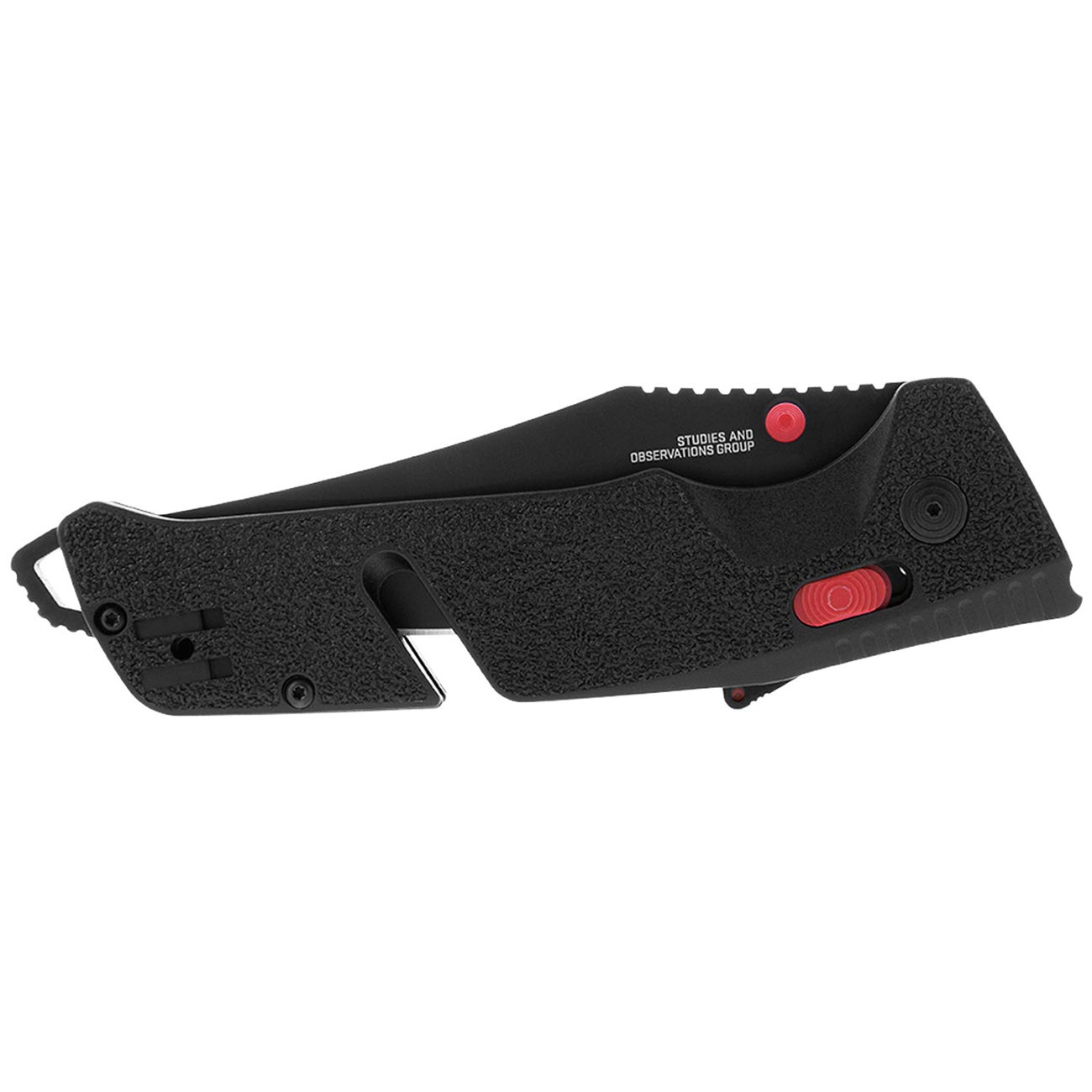 SOG Trident at Ambidextrous Professional Partially Serrated Folding Knife | Heat-Treated CRYO D2 Stainless Steel Blade, Black/Red