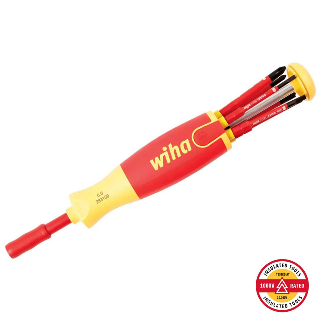 Wiha 28393 7 Piece Insulated SlimLine Ultra-Driver Blade Set Slotted, Phillips