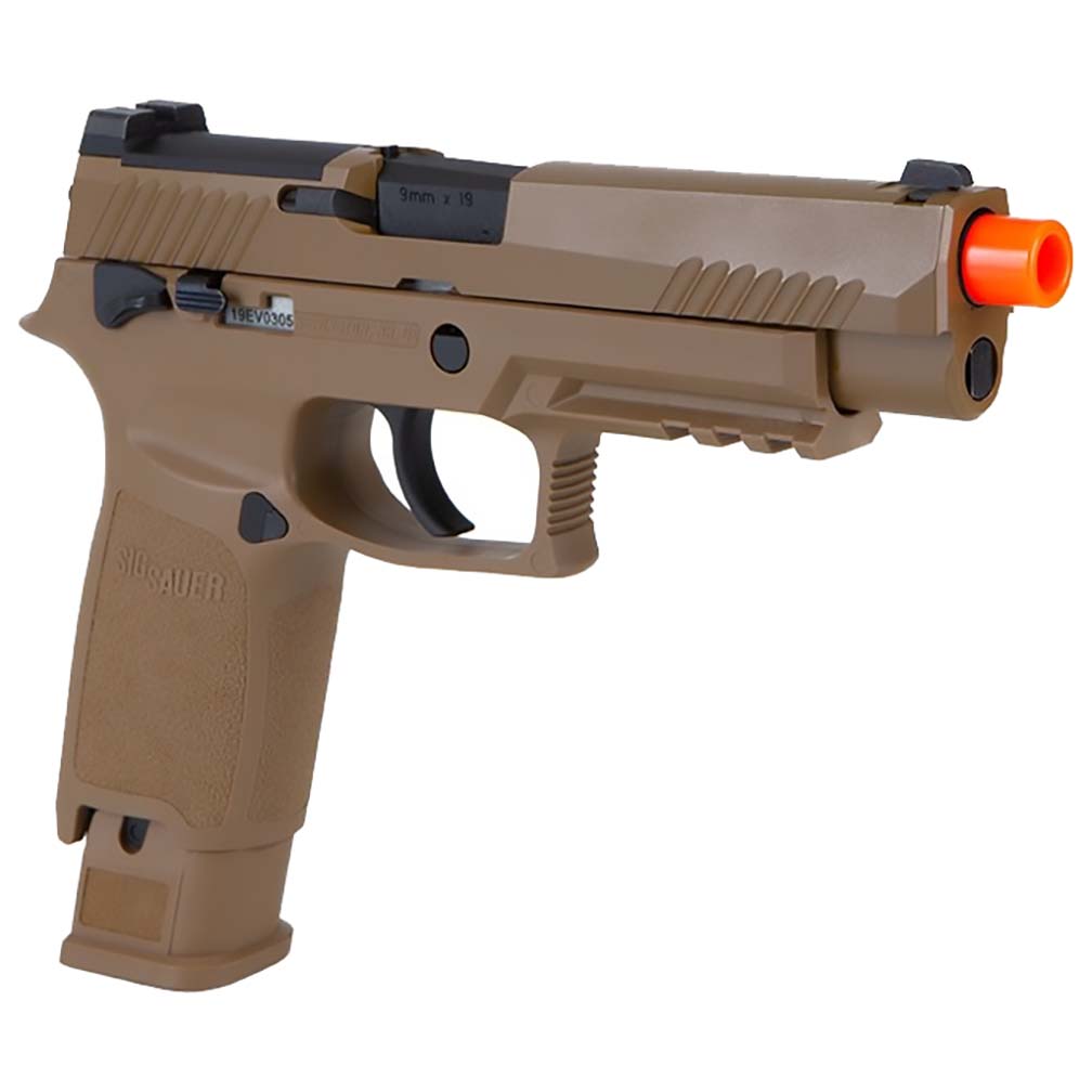 Sig Sauer Proforce 6mm BB Caliber Metal Slide Construction with Full Blow-Back Action 21rd M17 Airsoft Pistol, Coyote Tan, Green Gas Power Source
