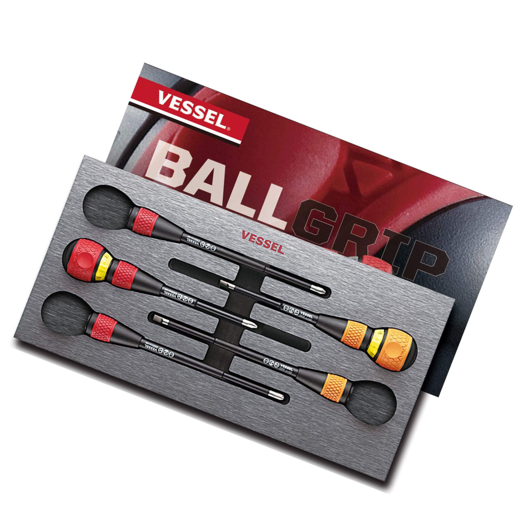 Vessel 22002N3EVA Ball Grip Ratchet Screwdriver Set (5PC. Set in EVA FOAM #1)