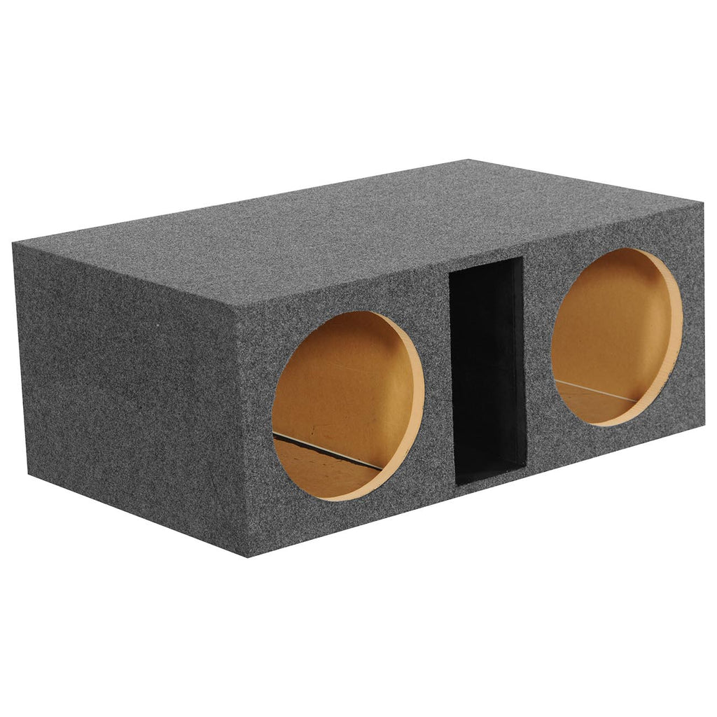 QPower QHD212VL Dual 12″ Large Slot-Ported Heavy-Duty Empty Woofer Box – 4.5 cu ft Dual Ported Subwoofer Enclosure
