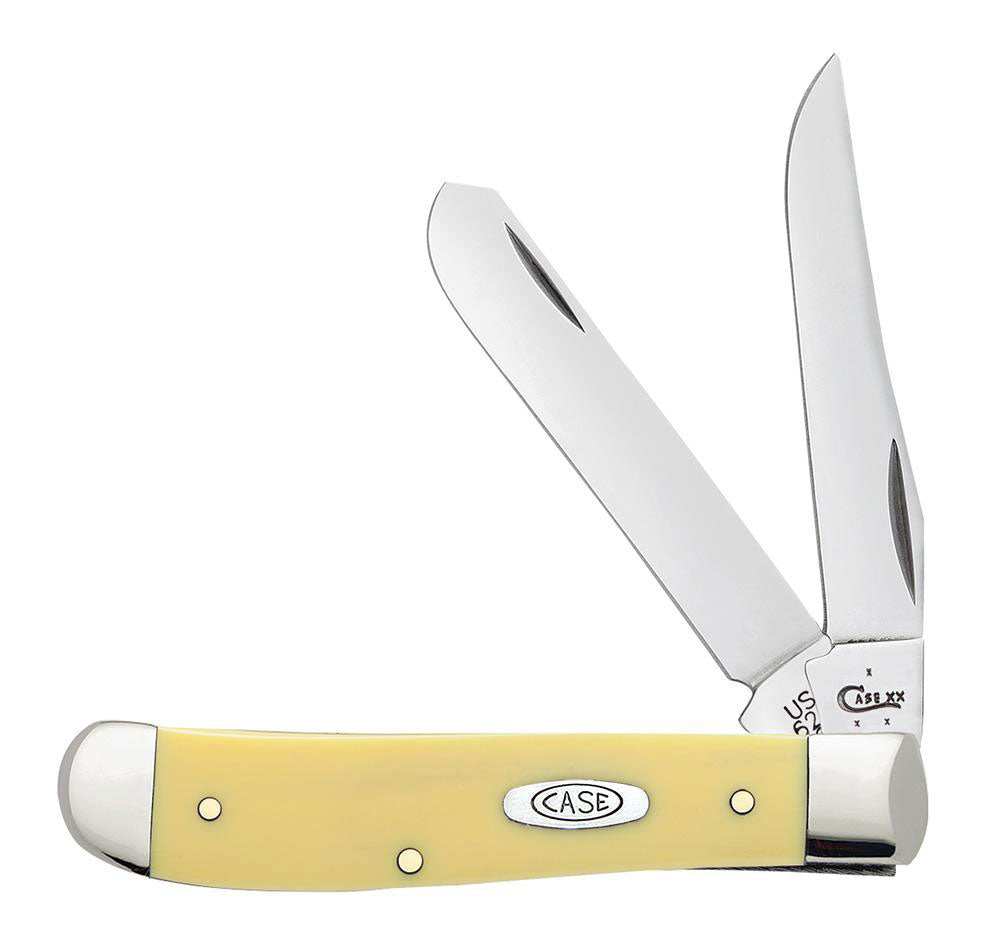 Case WR XX Pocket Knife Yellow Synthetic Mini Trapper SS Item #80029 - (3207 SS) - Length Closed: 3 1/2 Inches