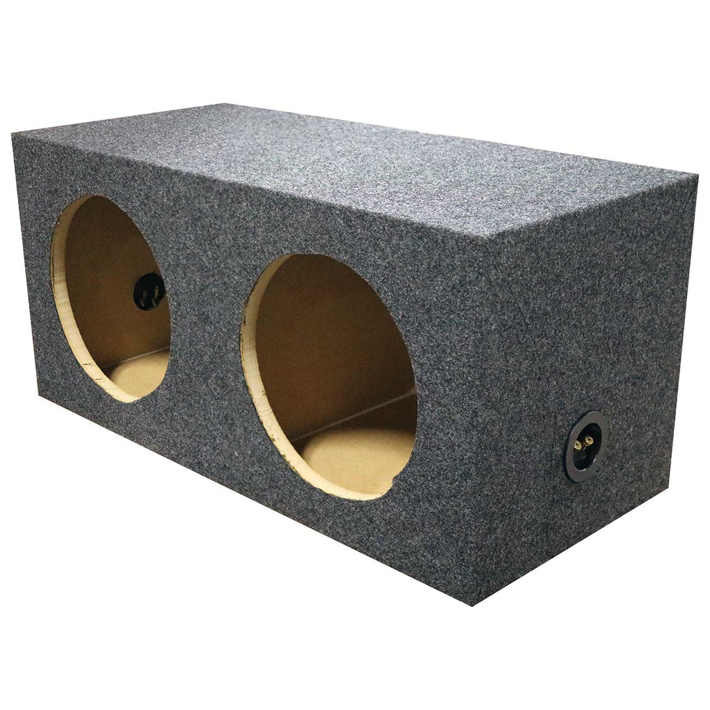 Qpower QMPSQ12EBL Qbomb Dual 12 Sealed Heavy Duty Empty Woofer Box - 1 Mdf