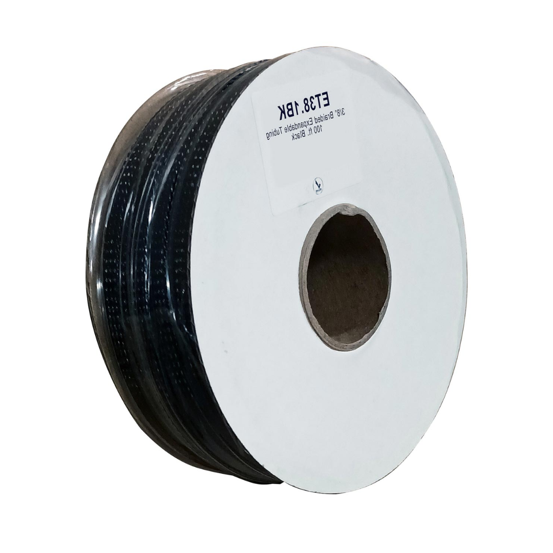 XSCORPION ET381BK 3/8” Expandable Braided Sleeve – Black, 100 Ft Cable Management, Flexible Wire Loom, Protective Sleeve