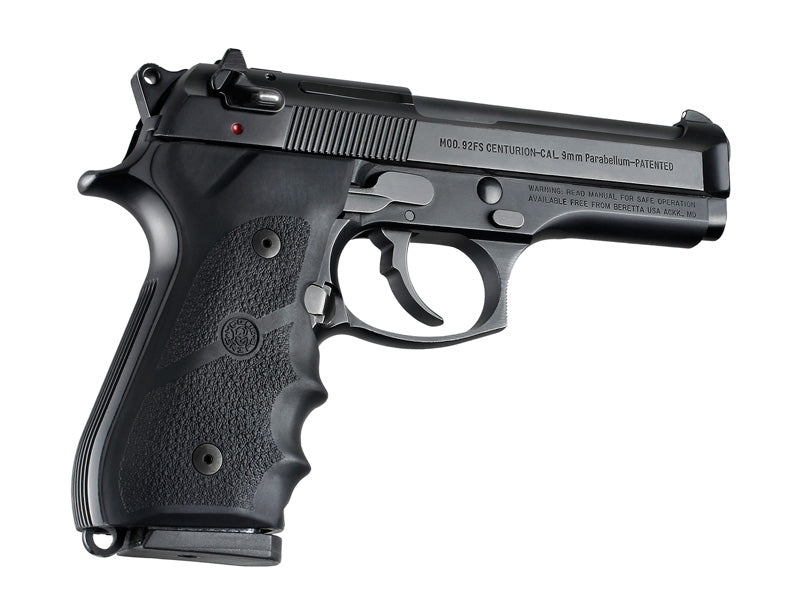 Hogue 92000 Rubber Grip for Beretta, 92F/92Fs/92SB/96/M9 W/Finger Grooves , Black