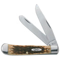 Case XX WR Pocket Knife Trapper With Genuine Bone Handle, Carbon Steel Blade(s), Length Closed: 4 1/8 Inches (Amber Bone)