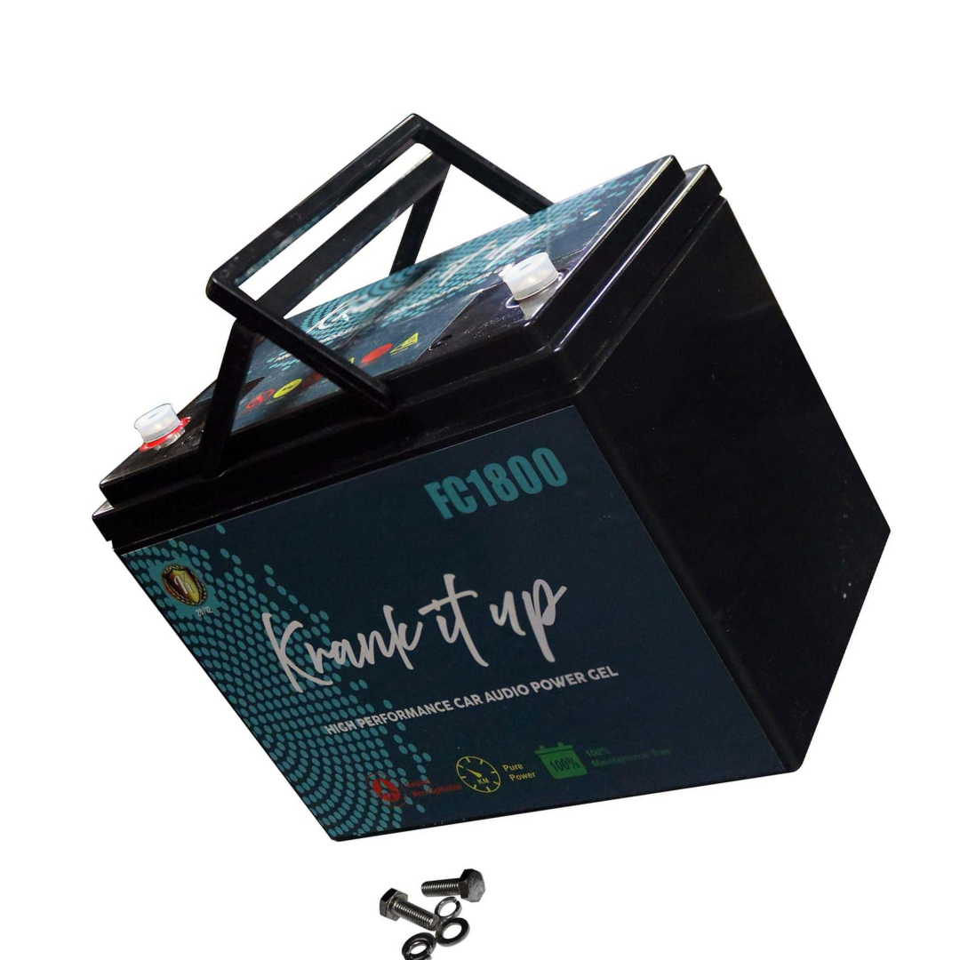 Krank It UP FC1800 12V Power Cell Car Audio Battery – 1900W / 81Ah High Performance Auxiliary Battery for Amplifiers & Sound Systems