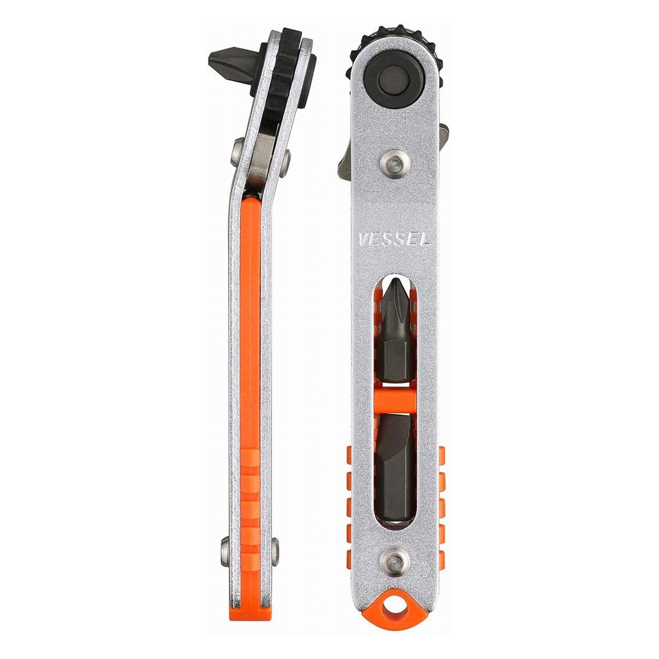VESSEL Low-Profile Flat Plate Ratchet Screwdriver Set (TX79U (15° Bent-up Type))