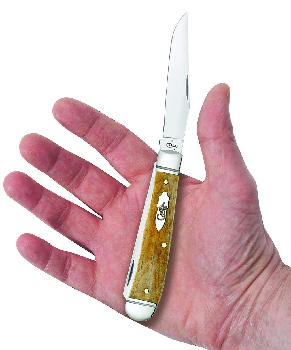 Case WR XX Pocket Knife Smooth Antique Bone Trapper Item #58182 - (6254 SS) - Length Closed: 4 1/8 Inches