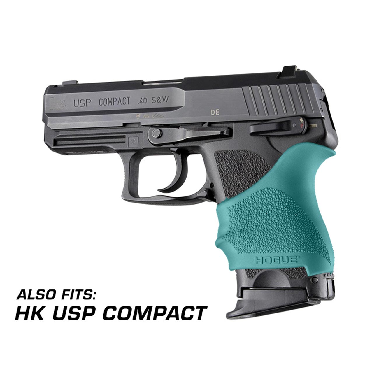 Hogue HandAll Beavertail Rubber Grip Sleeve for GLOCK 42 43, Aqua - 18204
