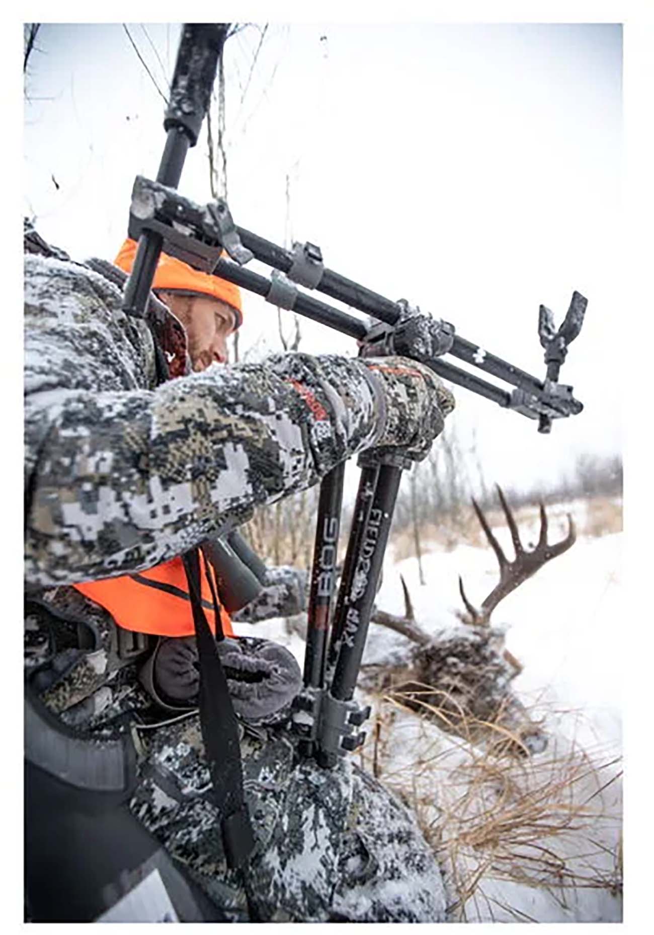 BOG FieldPod Max Hunting Rest with Maximum Shooting Stability, Bubble Level, Tension Knobs, Non-Marring Hands-Free Gun Rest, Adjustable Legs, and Screw Out Spikes for Hunting, Shooting, and Outdoors