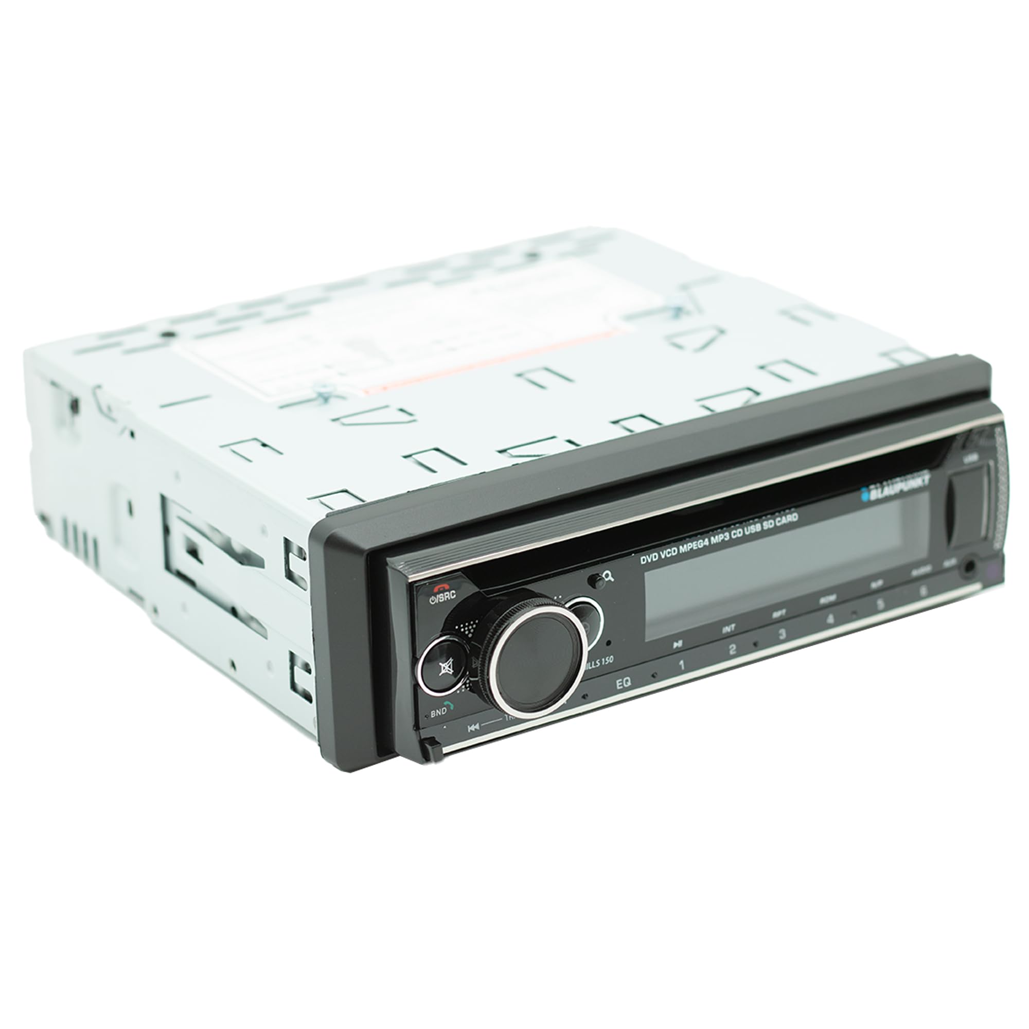 BLAUPUNKT Beverly Hills 150 Multimedia Car Stereo - 120W Peak Power, Bluetooth Connectivity, Hands-Free Calling, Detachable Faceplate, DVD & CD Receiver, USB/SD, AM/FM, Remote Control - Black