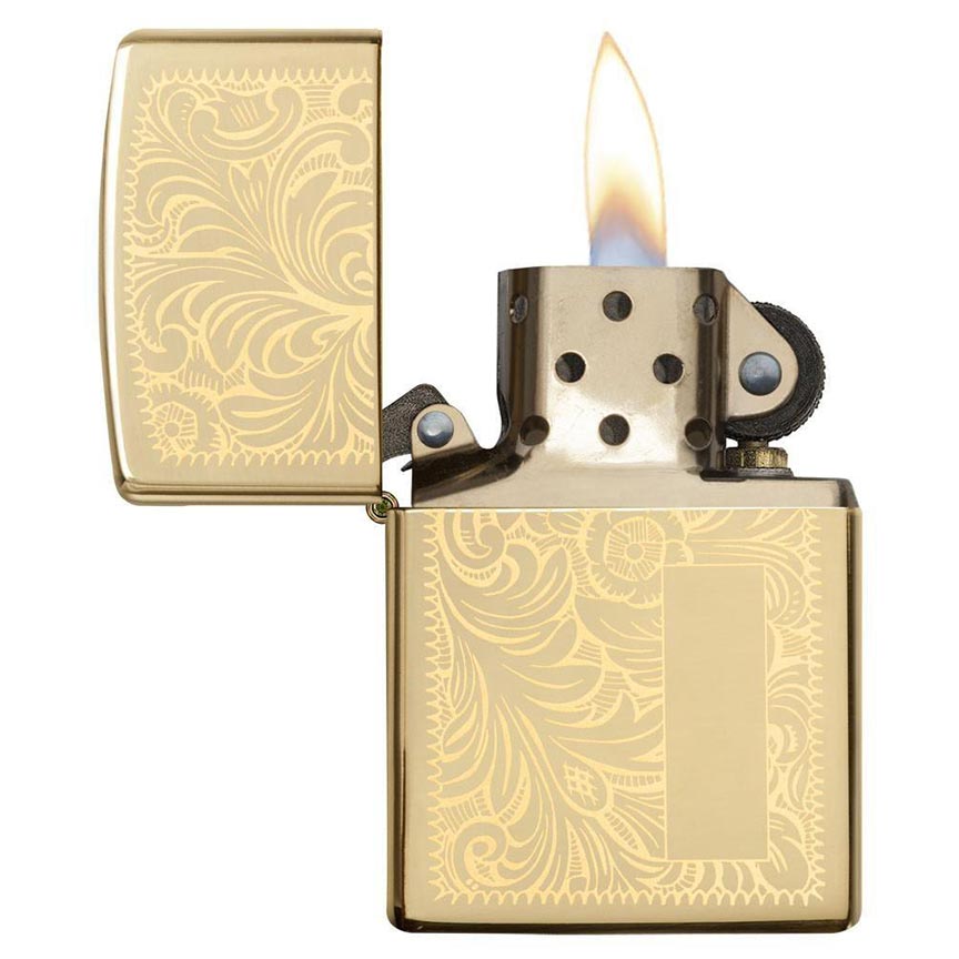 Zippo Lighter High Polish Brass Venetian