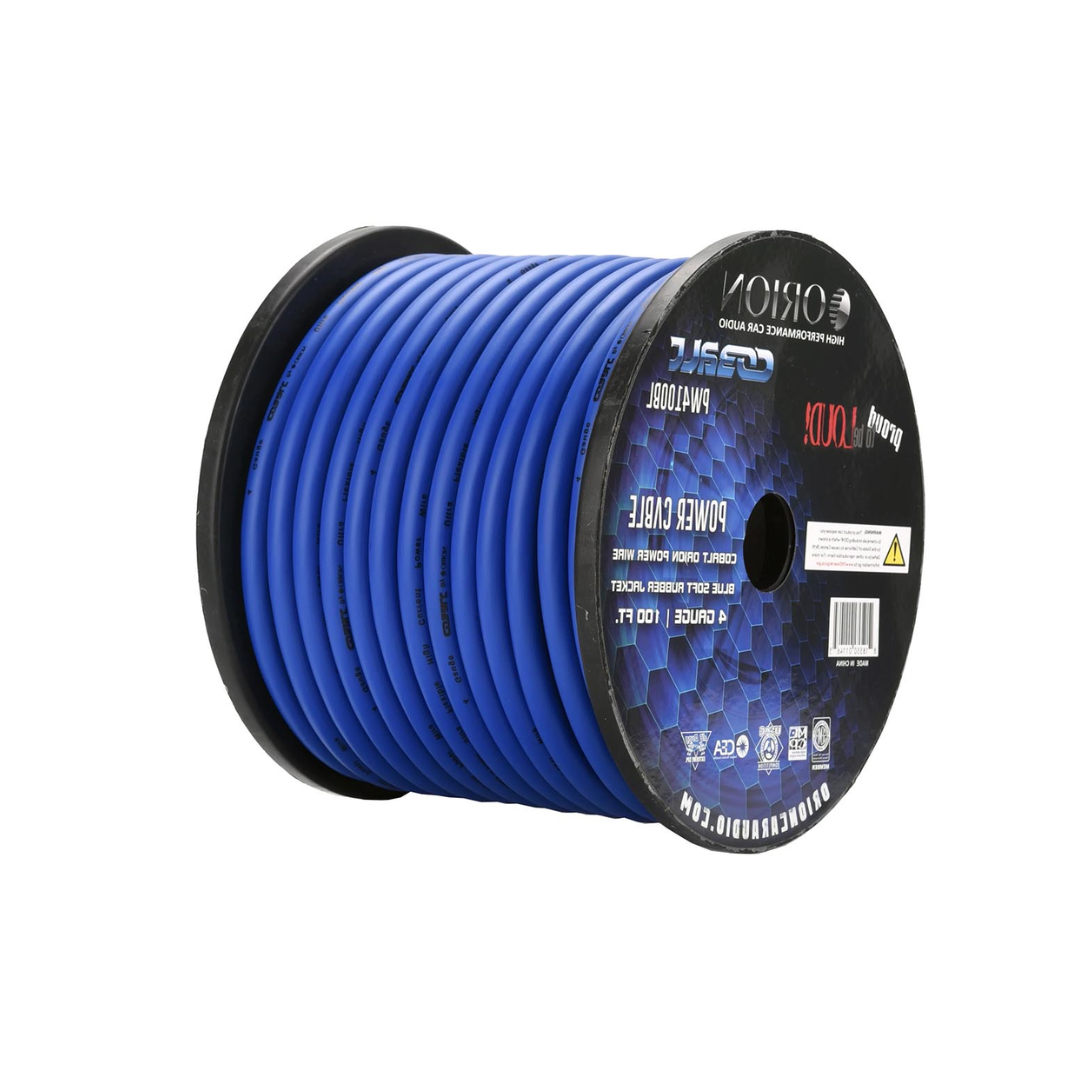 Orion Cobalt 4-Gauge CCA Power Wire 100ft Roll Blue Jacket – PW4100BLORION