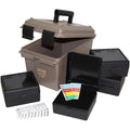 MTM ACC308 308-Caliber Ammo Can with 4 RM-100 Boxes, Holds 400 rounds, Rugged polypropylene plastic, Water-resistant seal, latching system, Double padlock tapped for security, Dark Earth