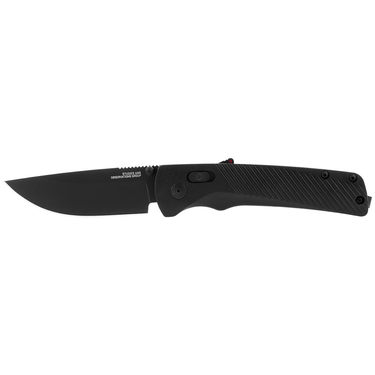 SOG Flash AT Daily Carry Ambidextrous Straight Pocket Folding Knife | Ergonomic Handle & Deep-Carry Clip | D2 Steel Blade, Blackout