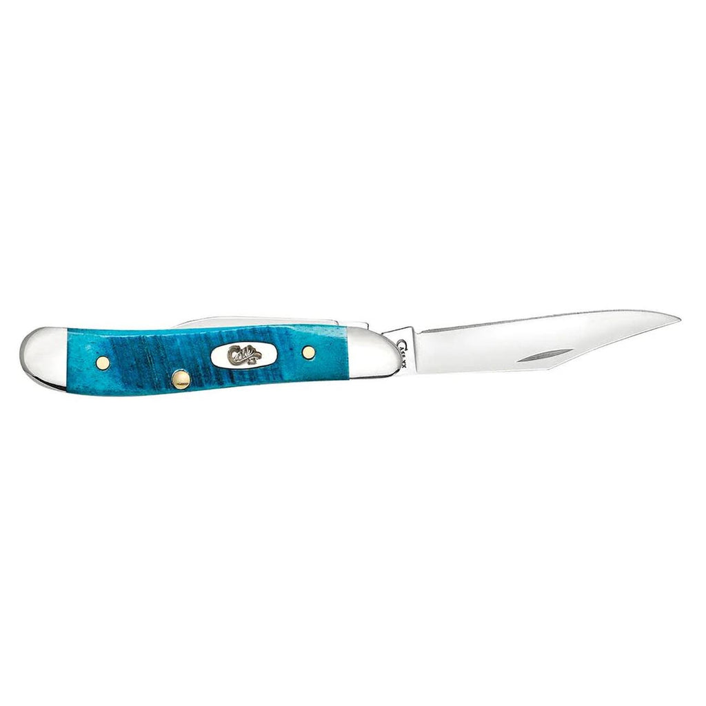 Case WR XX Pocket Knife Peanut Caribbean Blue Jig Bone Item #25596 - (6220 SS) - Length Closed: 2 7/8 Inches