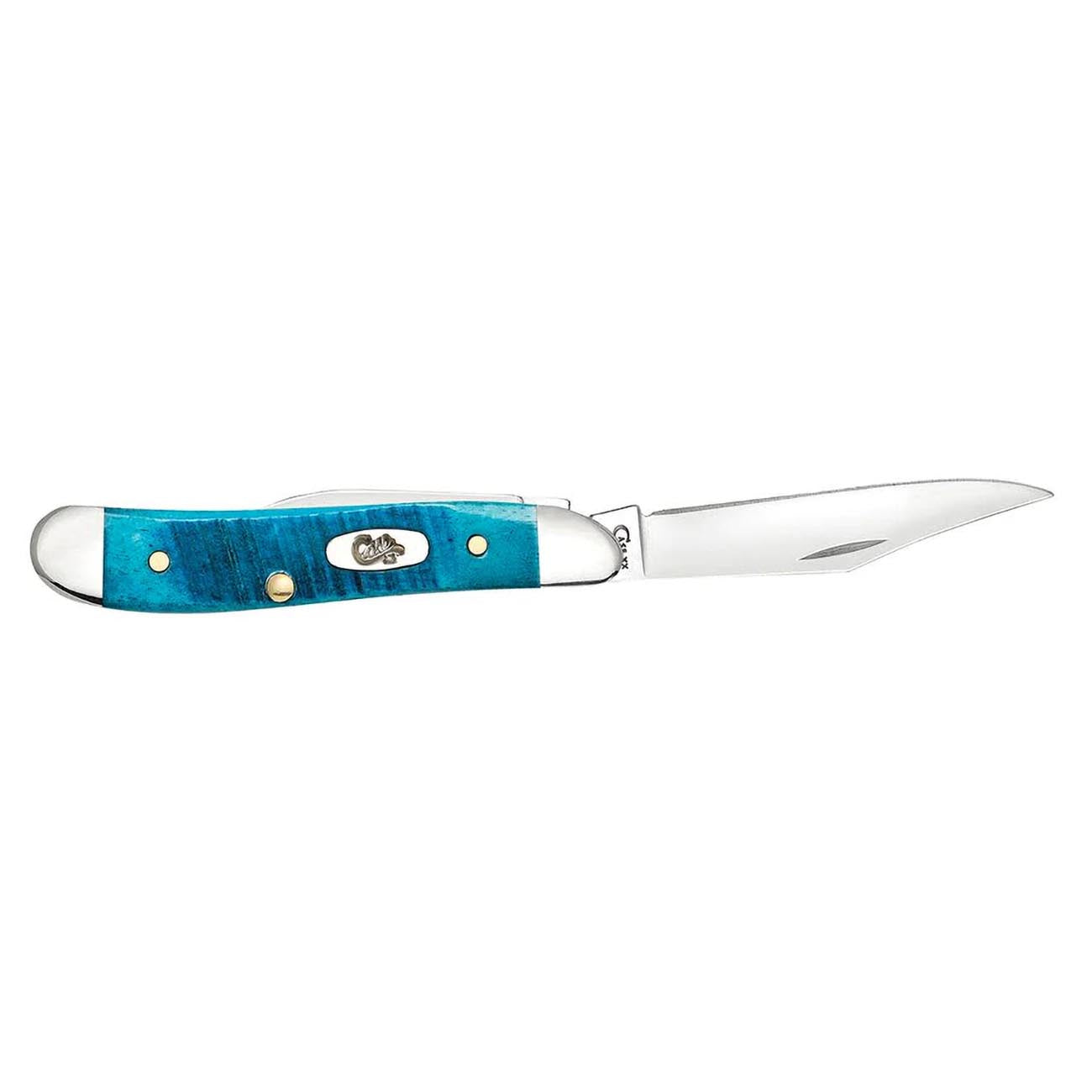 Case WR XX Pocket Knife Peanut Caribbean Blue Jig Bone Item #25596 - (6220 SS) - Length Closed: 2 7/8 Inches