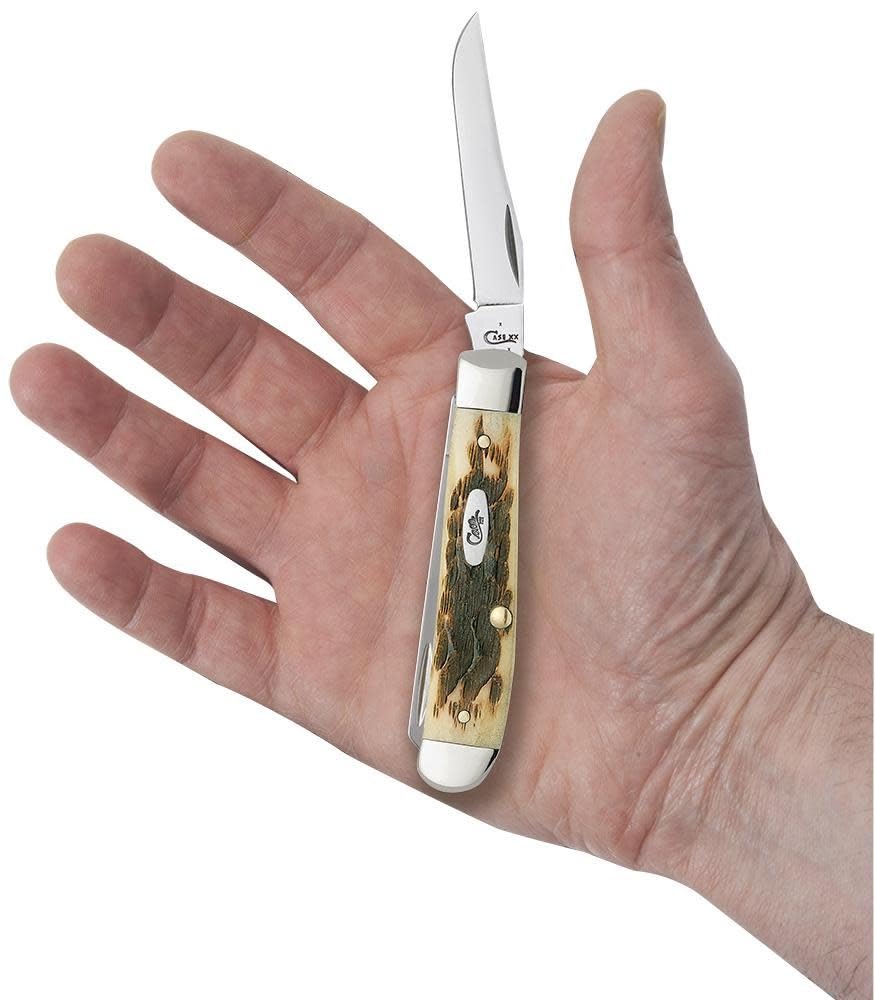 Case XX WR Pocket Knife Amber Bone Mini Trapper Item #013 - (6207 SS) - Length Closed: 3 1/2 Inches …
