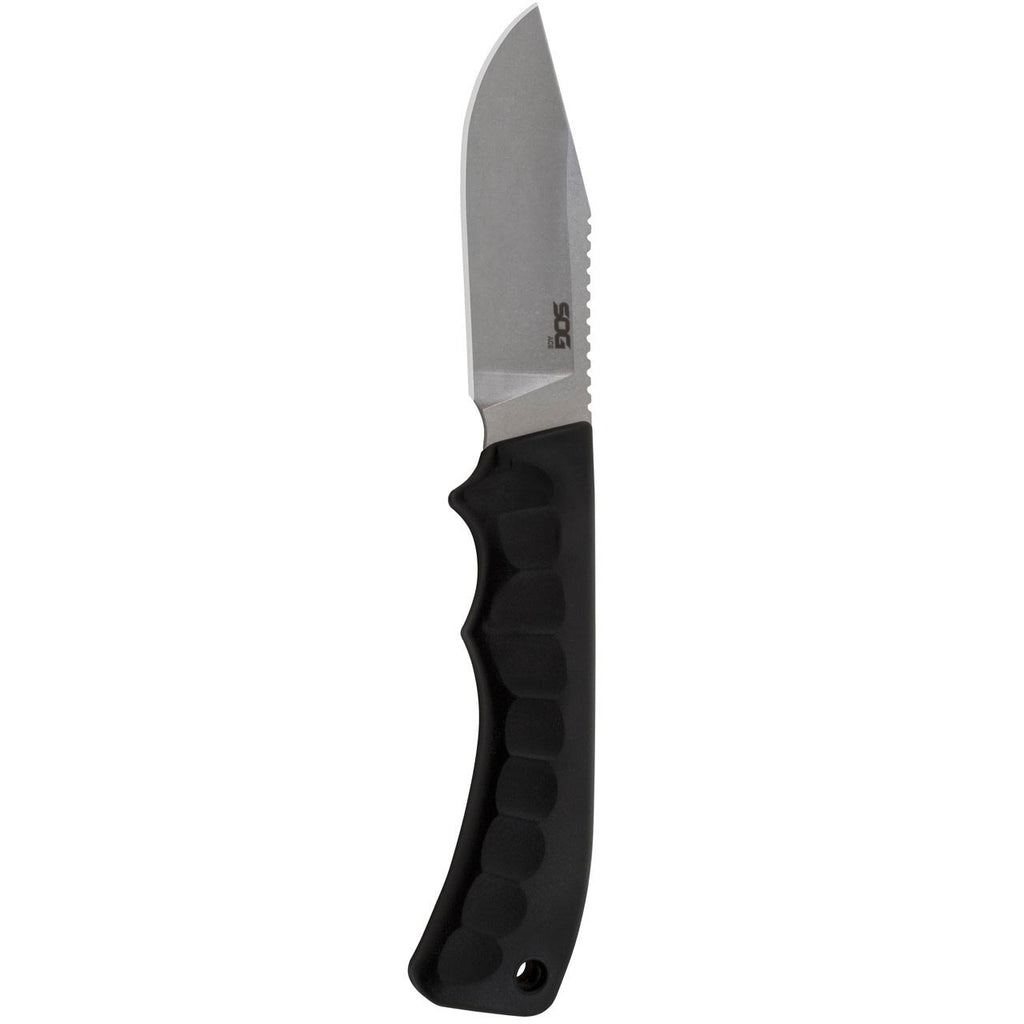 SOG Ace Field Fixed Blade Knife- Full Tang 3.8 Inch Clip Point Blade Survival Knife w/ Cord Cutting Sheath and Easy-Grip Handle (ACE1001-CP), Black
