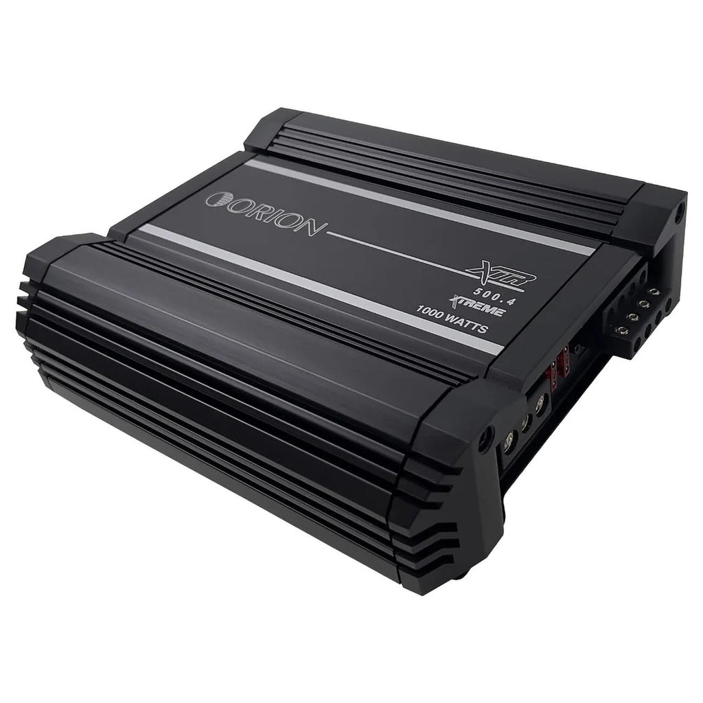 Orion XTR Series XTR500.4 High Power Class A/B 4-Channel Amplifier - 500W RMS, 2/4 Ohm Stable, High/Low Pass Crossover, Bass Boost Control, MOSFET Power Supply, Bass Knob Included, Made in Korea