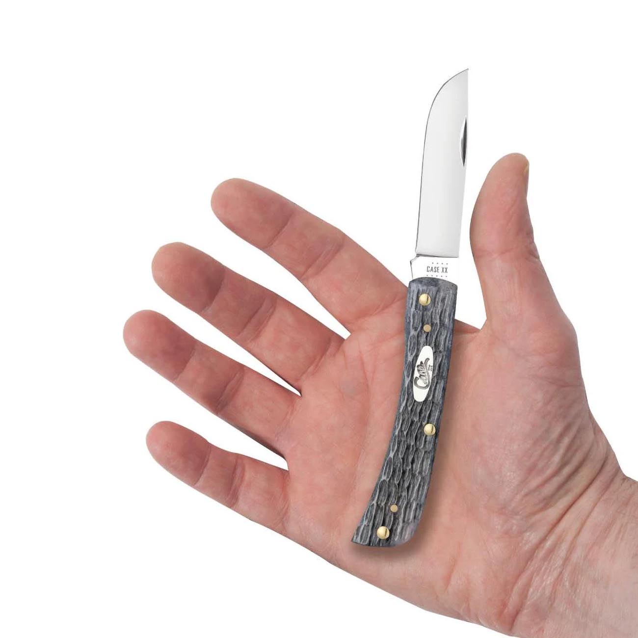Case Knives CASE58412 Pocket Worn Crandall Jig Gray Bone Sod Buster Jr – Folding Pocket Knife
