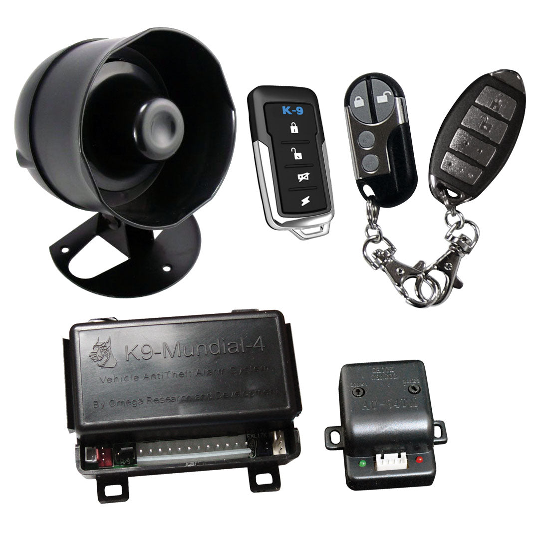 Excalibur Alarms K9MUNDIAL6 K-9 Car Alarm with Keyless Entry, 3 Transmitter Designs