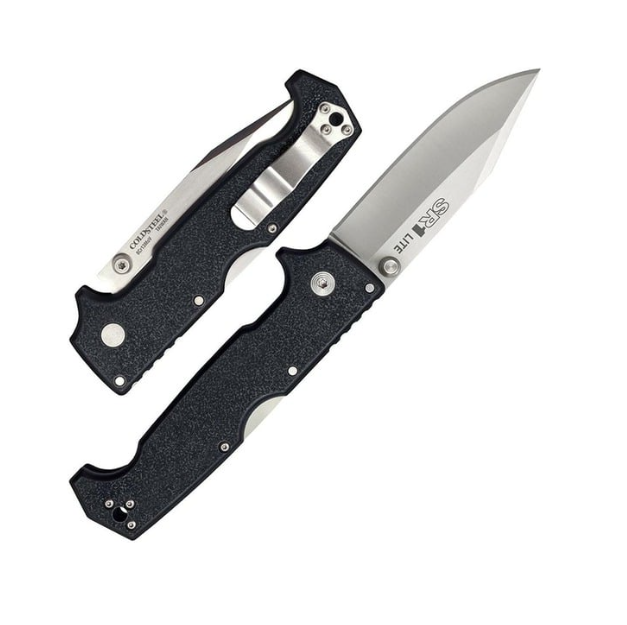 Cold Steel SR1 Lite 8Cr14MoV Steel 4" Clip Point Blade Griv-Ex Handle Folding Knife with Tri-Ad Locking Mechanism, Boxed