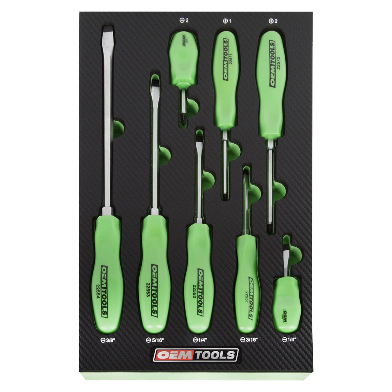 OEMTOOLS 23999 Mechanic's Screwdriver Set, 8 Piece | 8 Commonly Used Slotted Flathead & Phillips Screwdrivers | Auto Mechanic & Technician, & Homeowner Tools | Alloy Steel