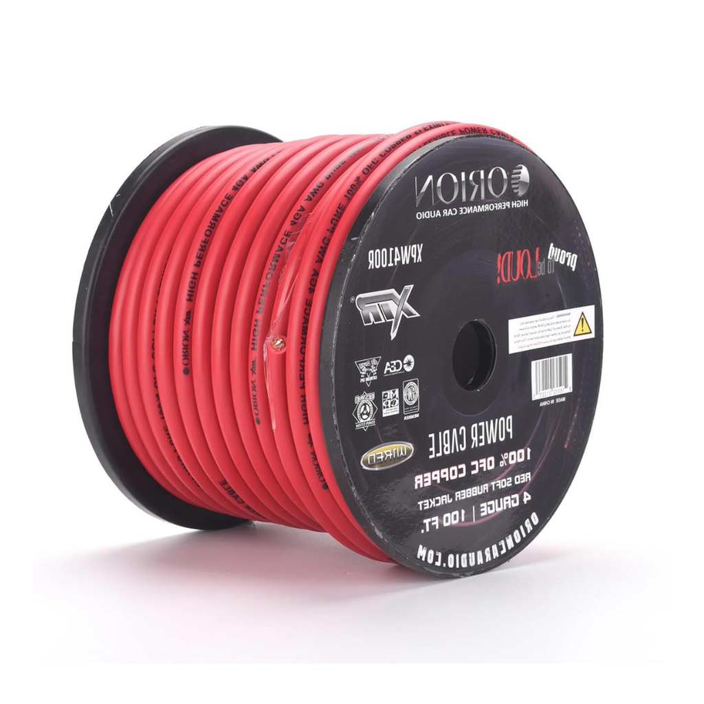 Orion XTR XPW4100R 4 Gauge Wire Roll (100ft) OFC Pure Copper - High Powered Car Audio/Amplifier Power & Ground Cable, Battery Cable, Stereo, Welding Battery, RV Trailer Wiring