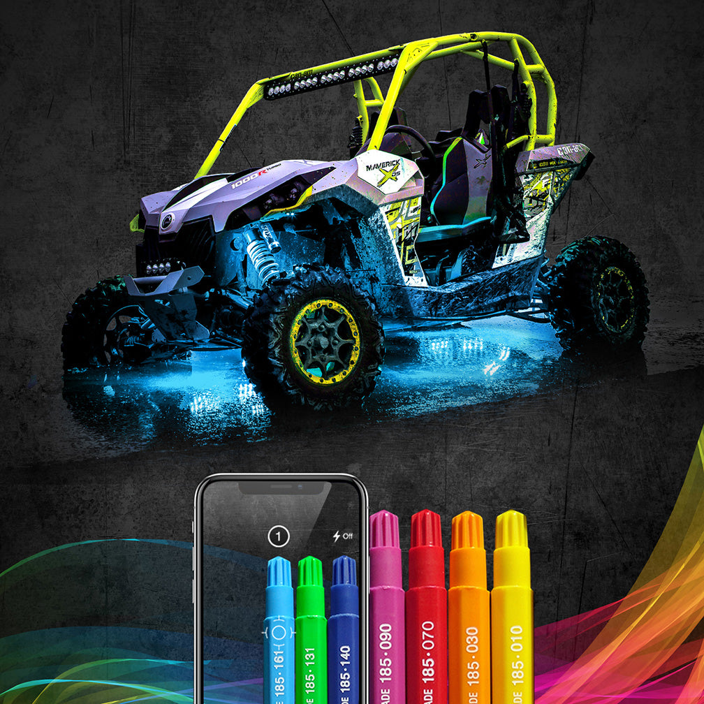 XKGLOW ROCKADV Multicolor LED Rock Light Kit, 8 Pack
