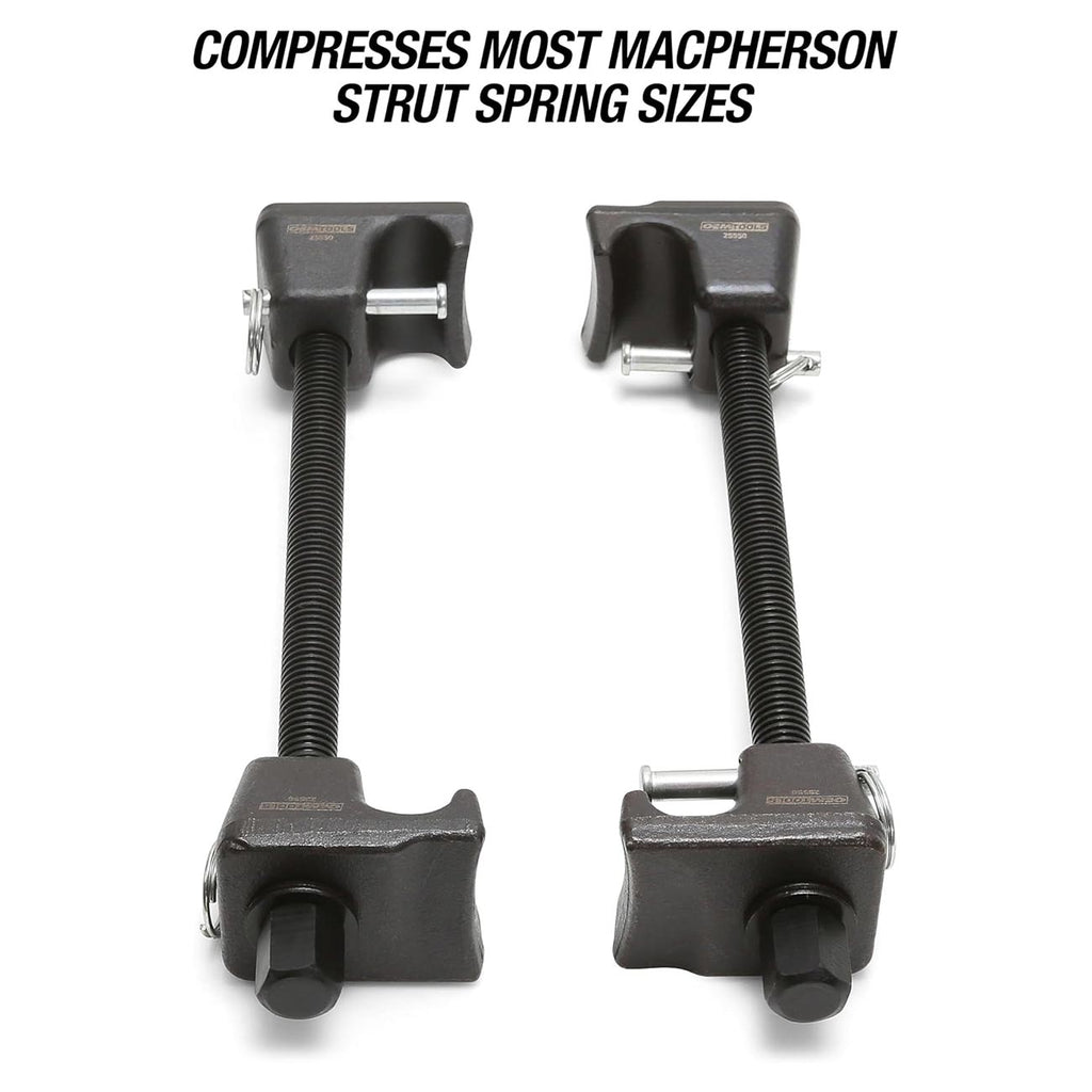 OEMTOOLS 25550 MacPherson 10.75 Inch Strut Spring Compressor, Automotive Suspension System Maintenance Tool, 2-Piece Universal Spring Compressor Tools with 9.75 Inch Maximum Safe Opening, Forged Hooks