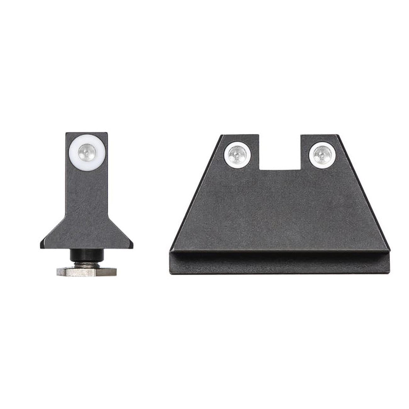 Night Fision Suppressor Height Night Sight Set Designed for Glосk 17/19/34, White Front Right, White Rear Rings