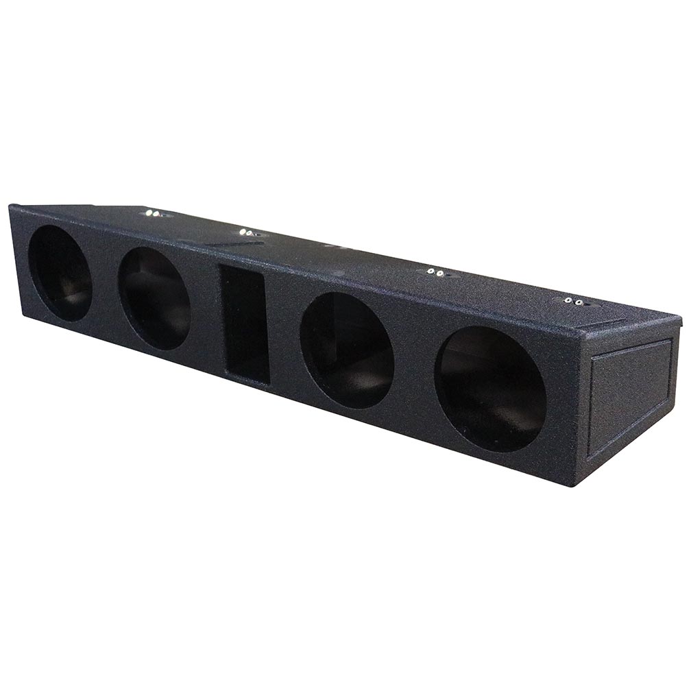 QPower 8 inches Quad Port Subwoofer Enclosure Box, with Underseat Frontfire for Ford F150, Super Crew and 250 350 Super Duty Trucks