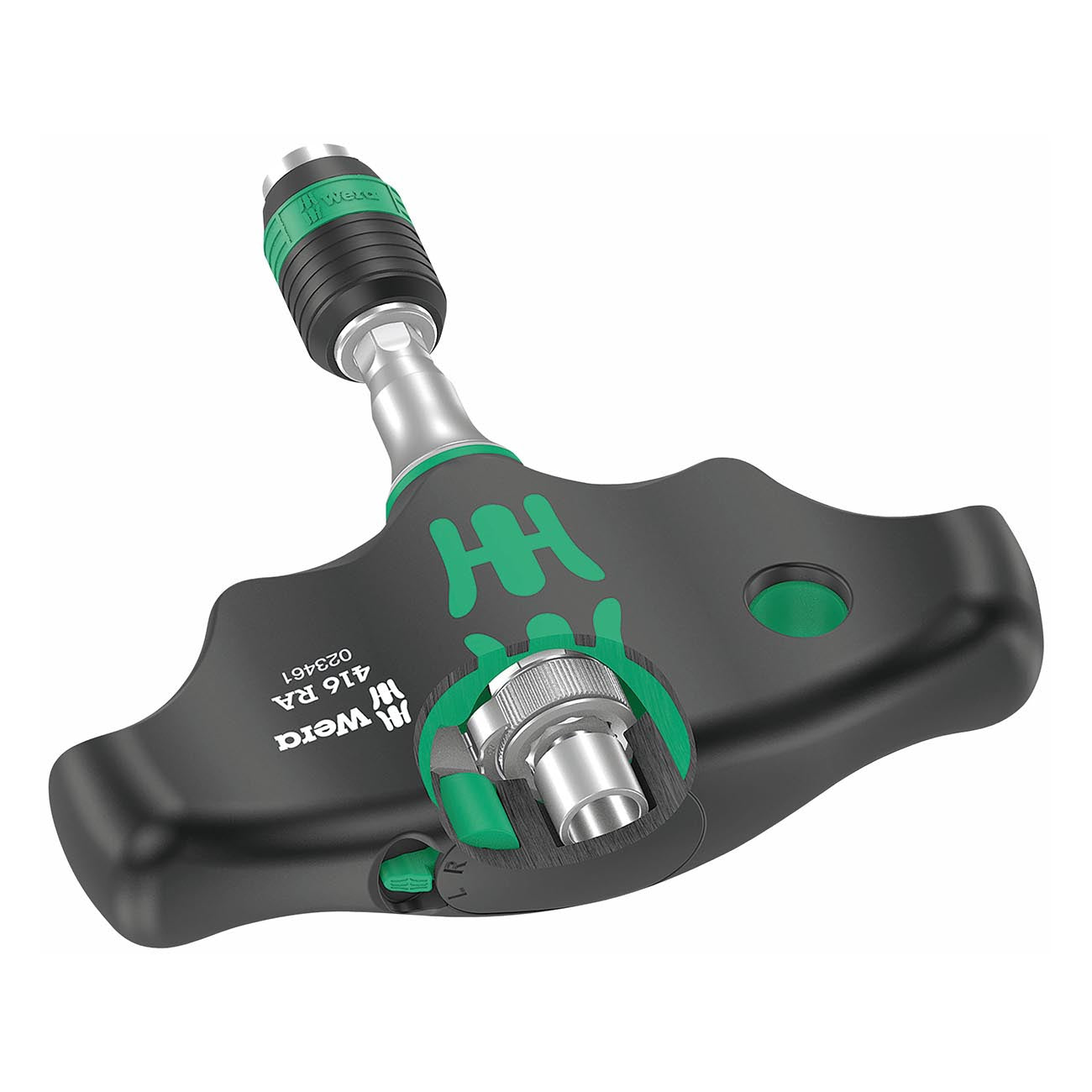 Wera 416 RA Ratcheting T‑Handle Bitholding Screwdriver with Rapidaptor Quick‑Release Chuck – 1/4″ x 45 mm