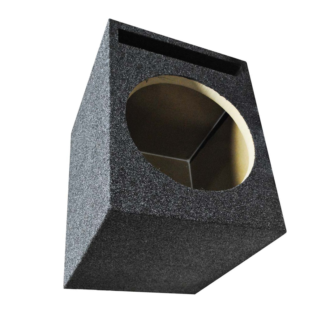 Q Power 15 Inch Heavy-Duty Single Vented Carpet Covered Durable Car Audio Vehicle Subwoofer Enclosure Woofer Box, Charcoal Gray